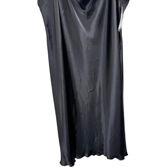 Bebe Dress 3X Black Slip Midi Cowl Neck Satin Style Plus Size Made in USA NWT - Picture 2 of 14